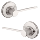 Kwikset 200LRL 15 CP V1 Passage Lever, Satin Nickel, Zinc, Residential, Reversible Hand, 3 Grade