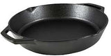 Lodge L10SKL Pan, 12 in Dia, Cast Iron, Black, Seasoned, Dual Handle