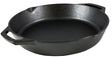Lodge L10SKL Pan, 12 in Dia, Cast Iron, Black, Seasoned, Dual Handle