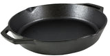 Lodge L10SKL Pan, 12 in Dia, Cast Iron, Black, Seasoned, Dual Handle