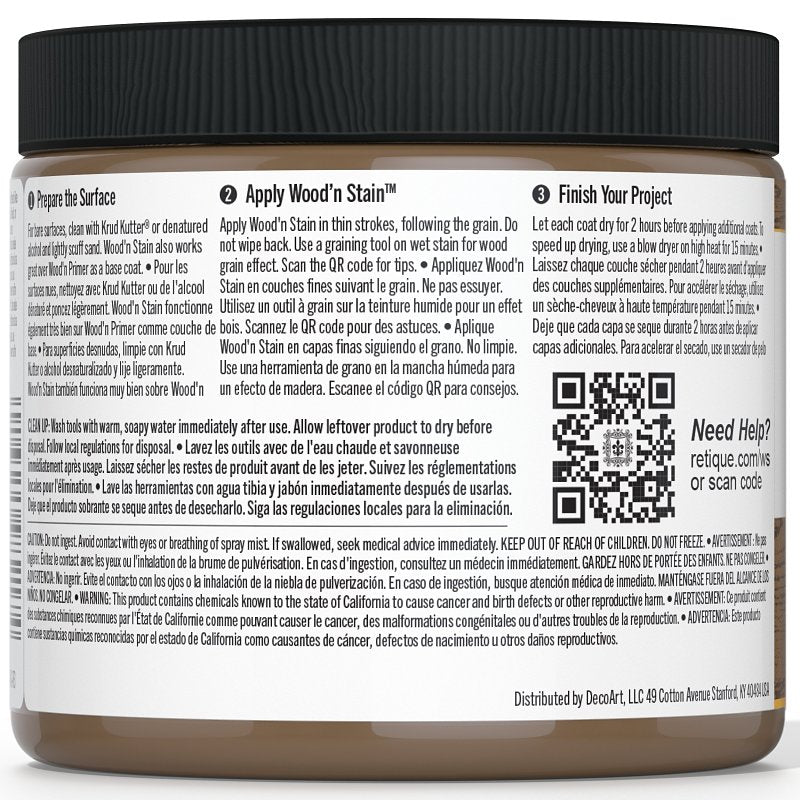 Retique It Wood'n Stain RQ-WNS16-DOAK-R10 Wood Stain, Dark Oak, Gel, 16 oz