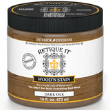 Retique It Wood'n Stain RQ-WNS16-DOAK-R10 Wood Stain, Dark Oak, Gel, 16 oz