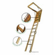Marwin SUPERIOR S255410R3 Folding Attic Stairway, 7 ft 6 in to 10 ft 4 in H Ceiling, 300 lb, Wood