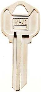 Hy-Ko 11010KW1 Key Blank, Brass, Nickel, For: Kwikset Cabinet, KW1 Key Number, House Locks and Padlocks, Pack of 10