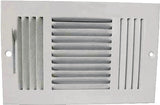 ProSource SW03-10X6 Register, 11-1/2 in L, 7-1/2 in W, 52 degree Air Deflection, 3-Way, Steel, White
