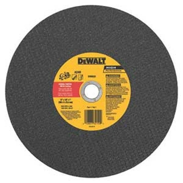 DeWALT HP DW8022 Cutting Wheel, 12 in Dia, 1/8 in Thick, 1 in Arbor, 24 Grit, Aluminum Oxide Abrasive