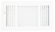 ProSource SW03-12X6 3-Way Sidewall Register, 13.5 in L, 7.5 in W, 52 degree Air Deflection, 3 -Way, Steel, White