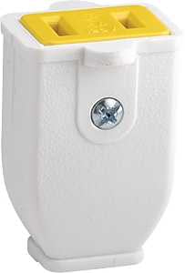 Eaton Wiring Devices SA155W Electrical Connector, Polarized, Spring Action, 21/64 in, 2-Pole, 15 A, 125 V, White, 2-Wire