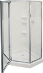 Maax Himalaya 101694-000-129-107 Shower Kit, 38 in L, 38 in W, 74-1/4 in H, Polystyrene, Chrome, 3-Wall Panel