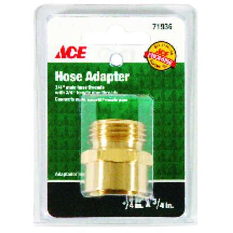 Ace 3/4 in. MHT x 3/4 in. FPT in. Brass Threaded Male/Female Hose Coupling, Pack of 5