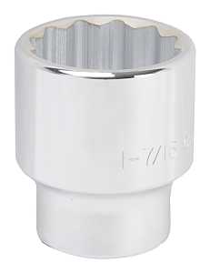 Vulcan MT-SS6046 Drive Socket, 1-7/16 in Socket, 3/4 in Drive, 12-Point, Chrome Vanadium Steel, Chrome