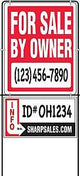 Hy-Ko SIY-201 Real Estate Sign with Frame, For Sale By Owner, White Legend, Plastic, 14 in W x 18 in H Dimensions