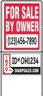 Hy-Ko SIY-201 Real Estate Sign with Frame, For Sale By Owner, White Legend, Plastic, 14 in W x 18 in H Dimensions