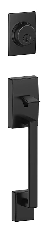 Schlage F58CEN622 Combination Lockset, Mechanical Lock, Grip Only Handle, Matte Black, 1 Grade, Metal