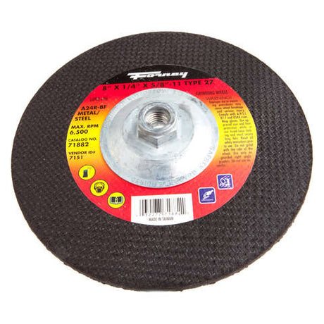 Forney 8 in. D Metal Grinding Wheel