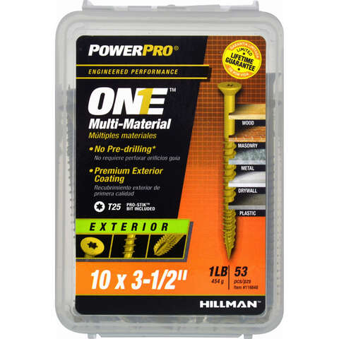 HILLMAN POWERPRO ONE No. 10 X 3-1/2 in. L Star Flat Head Coarse Multi-Material Screw