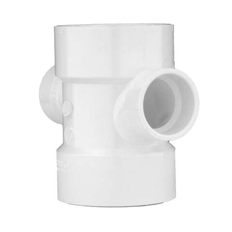 Charlotte Pipe Schedule 40 2 in. Hub X 2 in. D Hub PVC Sanitary Tee 1 pk