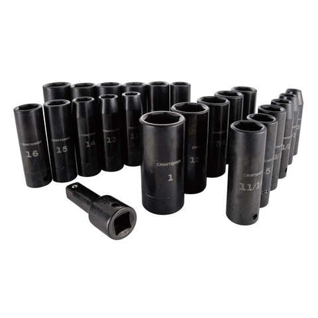 Craftsman 1/2 in. drive Metric and SAE 6 Point Deep Impact Socket Set 23 pc