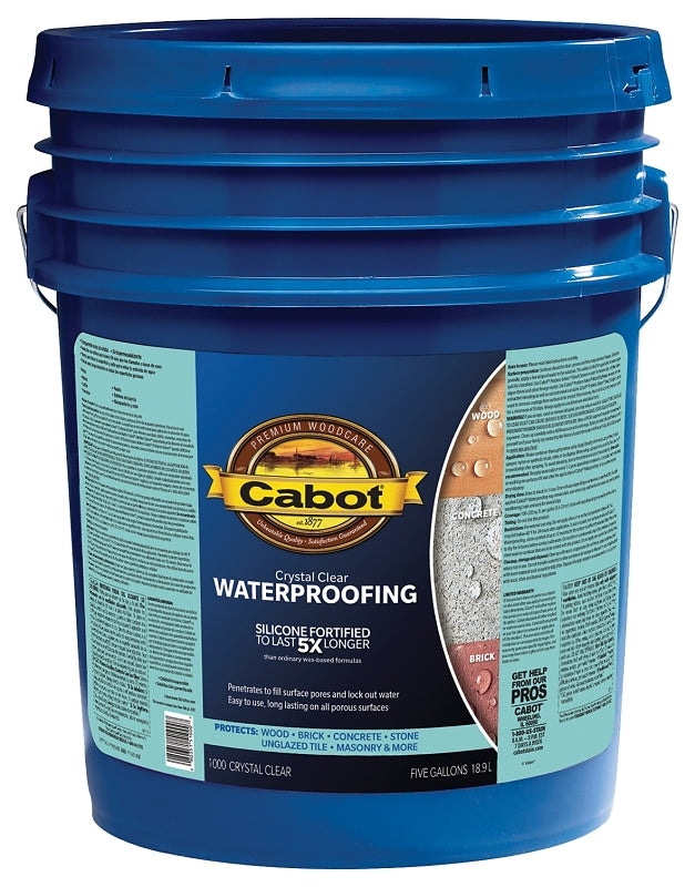 Cabot 140.0001000.008 Waterproofing Sealant, Liquid, Crystal Clear, 5 gal