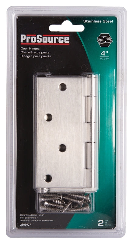 ProSource 20339SS-4S-DB-PS Square Corner Door Hinge, Steel, Brushed, Loose Pin, 180 deg Range of Motion