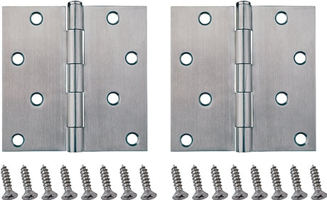 ProSource 20339SS-4S-DB-PS Square Corner Door Hinge, Steel, Brushed, Loose Pin, 180 deg Range of Motion