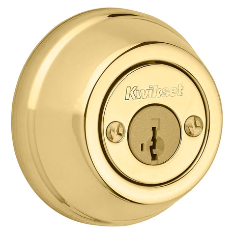 Kwikset 785SMTRCAL/RCS Deadbolt, 2 Grade, Keyed Alike Key, Steel, Polished Brass, 2-3/8 x 2-3/4 in Backset