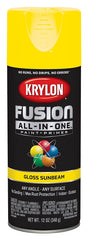 Krylon All-In-One K02725007 Spray Paint, Gloss, Sunbeam, 12 oz Can