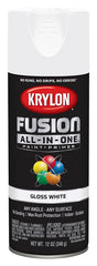 Krylon All-In-One K02727007 Spray Paint, Gloss, White, 12 oz Can