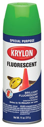 Krylon K03106888 Fluorescent Spray Paint, Gloss, Fluorescent Green, 11 oz, Can