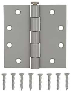 ProSource LR-017-PS Square Corner Door Hinge, Steel, Gray, Loose Pin, 180 deg Range of Motion, Screw Mount Mounting