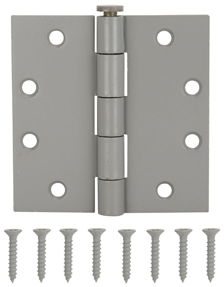 ProSource LR-017-PS Square Corner Door Hinge, Steel, Gray, Loose Pin, 180 deg Range of Motion, Screw Mount Mounting