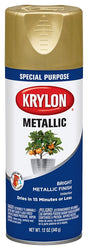 Krylon K01701A77 Metallic Spray Paint, Metallic, Bright Gold, 11 oz, Can