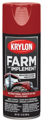 Krylon K01933000 Farm Equipment Spray, High-Gloss, International Harvester Red, 12 oz Can, Pack of 6