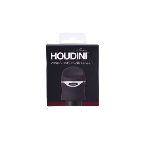 Houdini Black Plastic/Silicone Champagne Sealer