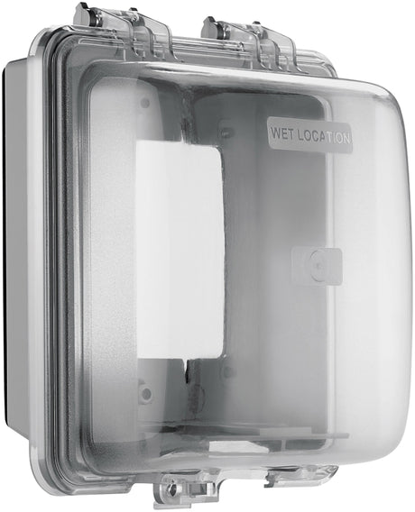 Eaton Wiring Devices WIU-2 Cover, 3-1/4 in L, 5-3/4 in W, Rectangular, Polycarbonate, Gray