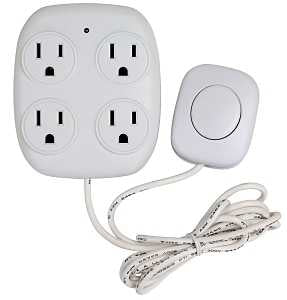 PowerZone ORFSTAP Power Tap with Remote Switch, 15 A, 4-Outlet, White