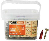 GRK Fasteners 100069 Cabinet Screw, #8 Thread, 1-1/4 in L, Washer Head, Star Drive, Steel, 330 PK