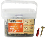 GRK Fasteners 100069 Cabinet Screw, #8 Thread, 1-1/4 in L, Washer Head, Star Drive, Steel, 330 PK