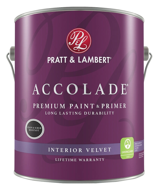 Pratt & Lambert Accolade 0000Z4081-16 Interior Paint, Velvet Sheen, Pastel, 1 gal, Can, 400 sq-ft Coverage Area Pack of 4