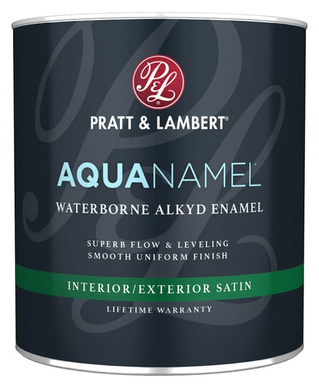 Pratt & Lambert Aquanamel 0000Z0780-14 Waterborne Enamel Paint, Satin Sheen, Bright White, 1 qt, 400 sq-ft Coverage Area Pack of 4