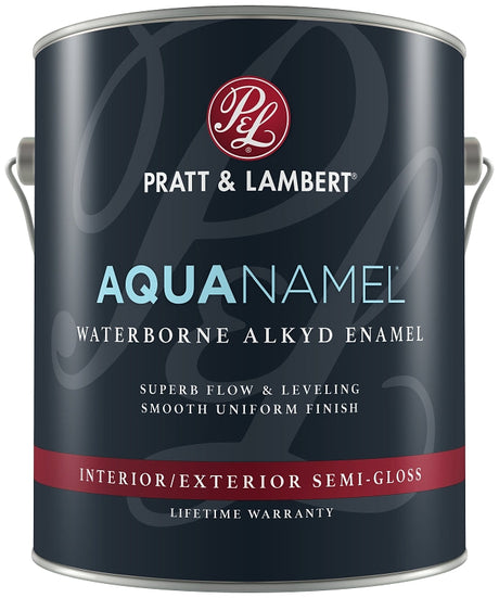 Pratt & Lambert Aquanamel 0000Z0880-16 Enamel, Semi-Gloss, Bright White Base, 1 gal Pack of 4