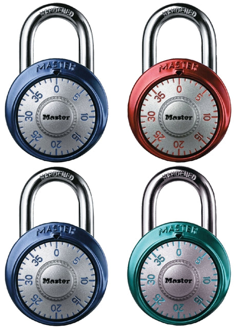 Master Lock 1561DAST Dial Padlock, 9/32 in Dia Shackle, 3/4 in H Shackle, Steel Shackle, Metal Body, Anodized