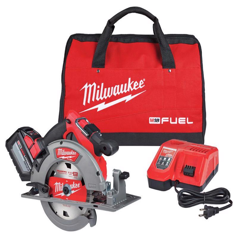 Milwaukee 2732-21HD Circular Saw Kit, Battery Included, 18 V, 12 Ah, 7-1/4 in Dia Blade, 50 deg Bevel