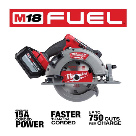 Milwaukee 2732-21HD Circular Saw Kit, Battery Included, 18 V, 12 Ah, 7-1/4 in Dia Blade, 50 deg Bevel