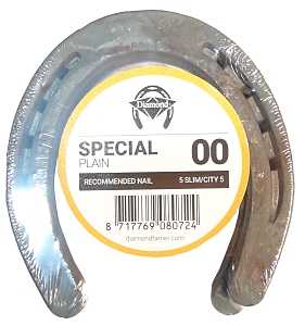 Diamond Farrier DS00PR Special Plain Horseshoe, 1/4 in Thick, 00, Steel