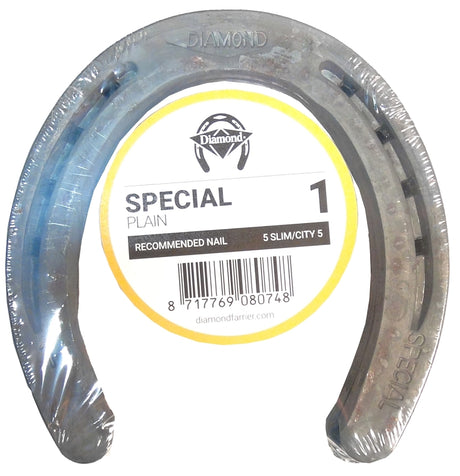 Diamond Farrier DS1PR Special Plain Horseshoe, 1/4 in Thick, 1, Steel