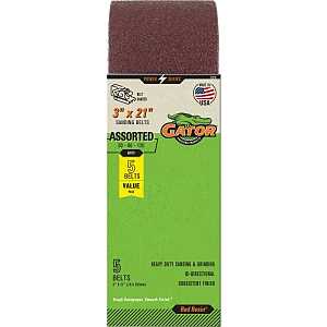 Gator 7020 Sanding Belt, 3 in W, 21 in L, Aluminum Oxide Abrasive