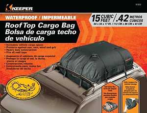 Keeper 07203 Roof Top Bag, 15 cu-ft, 44 in L, 34 in W, Cargo, Black