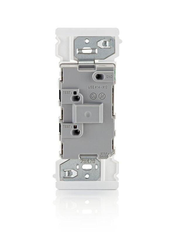 Decora Edge Series E5601-0MW Residential-Grade Rocker Switch, 15 A, 120/277 VAC, Side Lever Terminal, White
