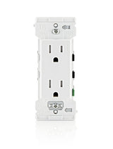 Decora M02-E5325-0MW Grounding Duplex Outlet, 2-Pole, 15 A, 125 VAC, Color-Coded Wiring, NEMA: NEMA 5-15R, White